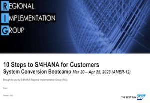 10 steps to SAP S4HANA Bootcamp 2023